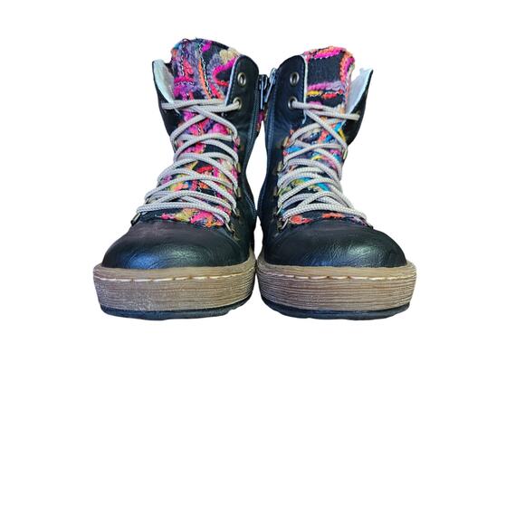 Rieker Felicitas Wool Lined Black Ankle Boots Side Zip 6.5 /37  EUC - Picture 3 of 10